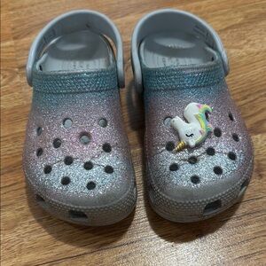 Girls Glitter Unicorn Crocs